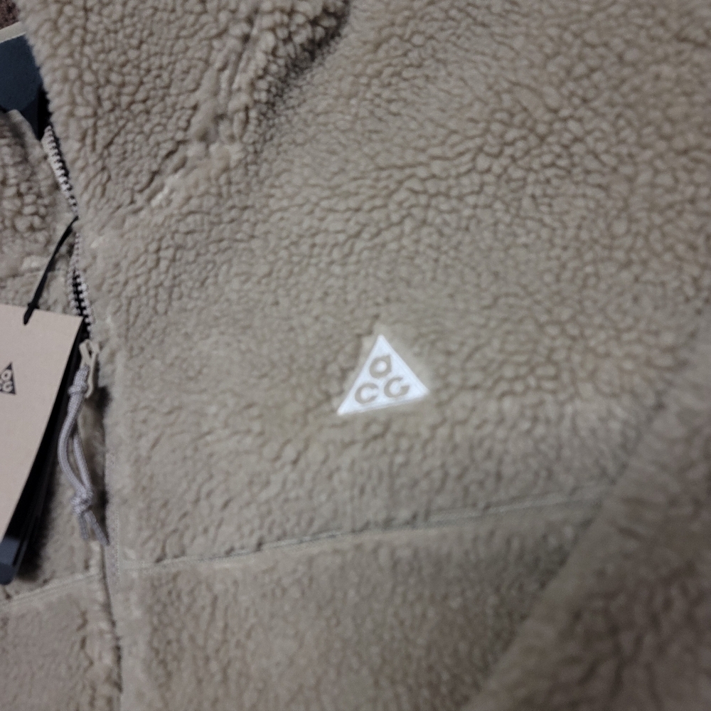 Nike ACG Canwell Glacier Therma-FIT ADV Sherpa Jacket Beige Mens XL FV8653-247 - Picture 2 of 12